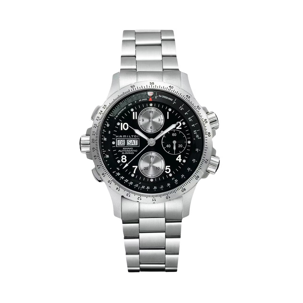 Khaki Aviation X-Wind Auto Chrono 44mm - Black on Bracelet、mySite、botmansion