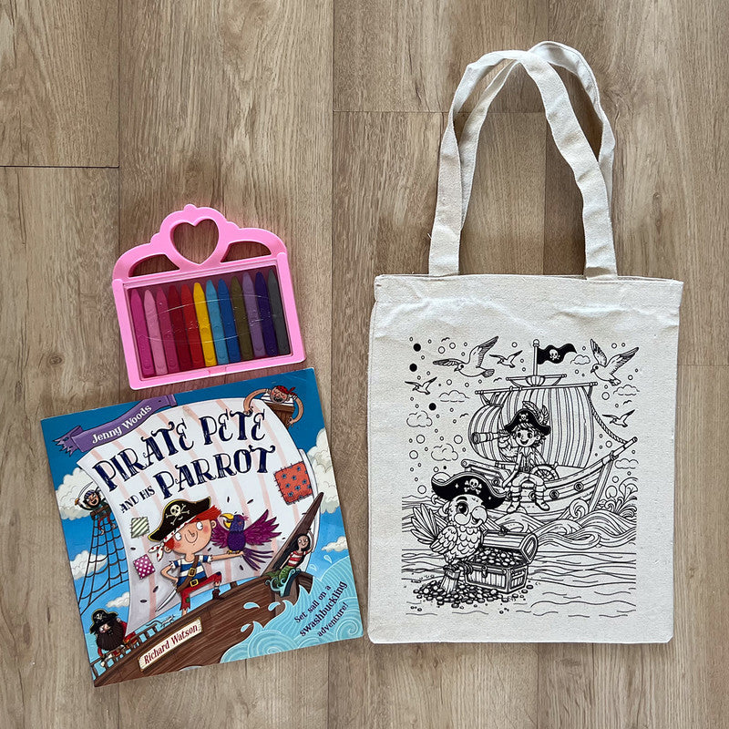 DIY Colouring Tote Bag | Pirate & Parrot Printed、mySite、camillekostekn