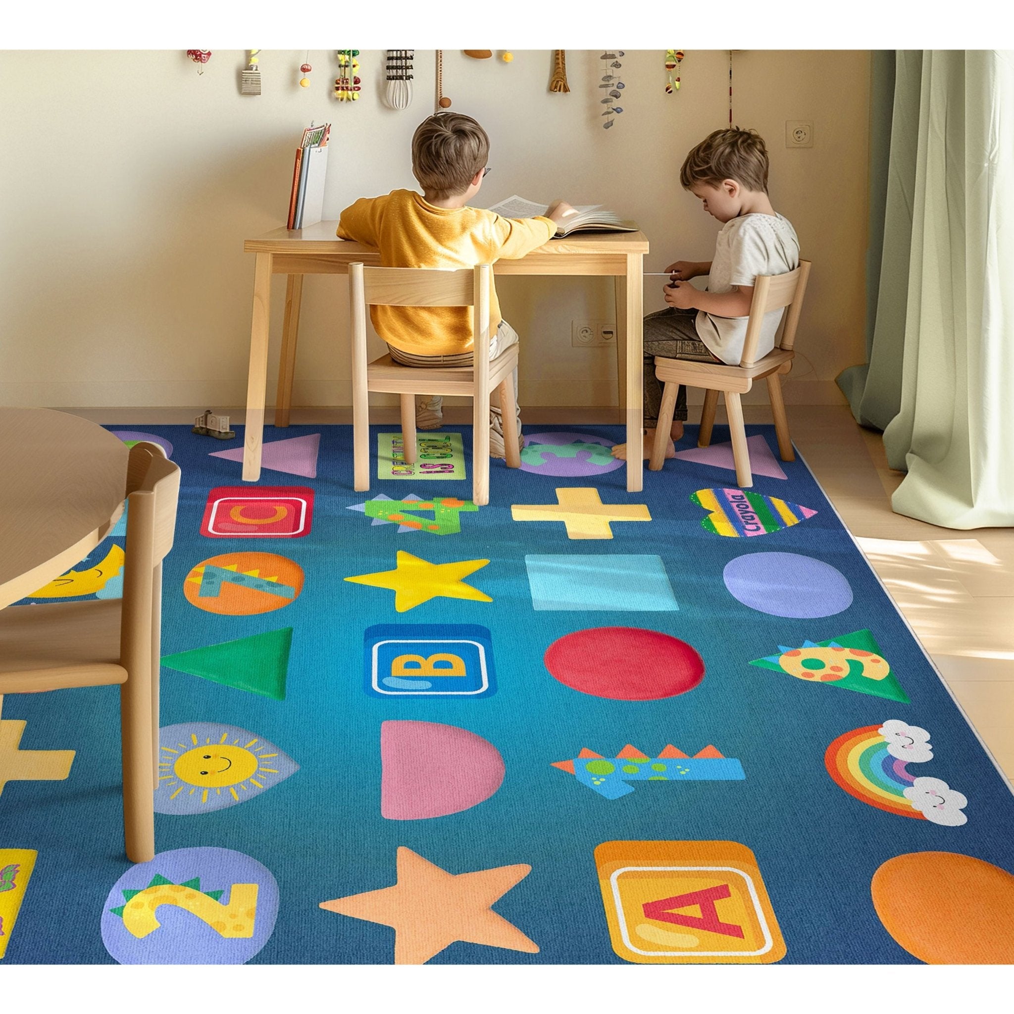 Crayola Modern Educational Numbers & Shapes Area Rug By Well Woven、mySite、gigharbornorthrealestate