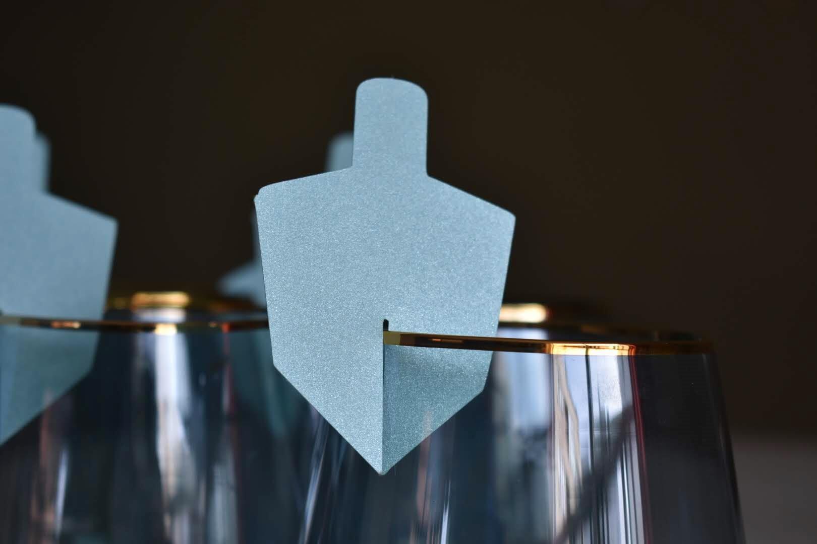 Dreidel Glass Decoration, Light Blue - Set of 10、mySite、topwebapps