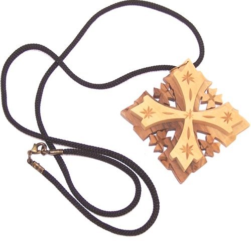 A quality Jerusalem Cross - Necklace - 2 layers - Large ( 2.5 inches - 6.5 cm ) Cord is 60cm long、mySite、topwebapps