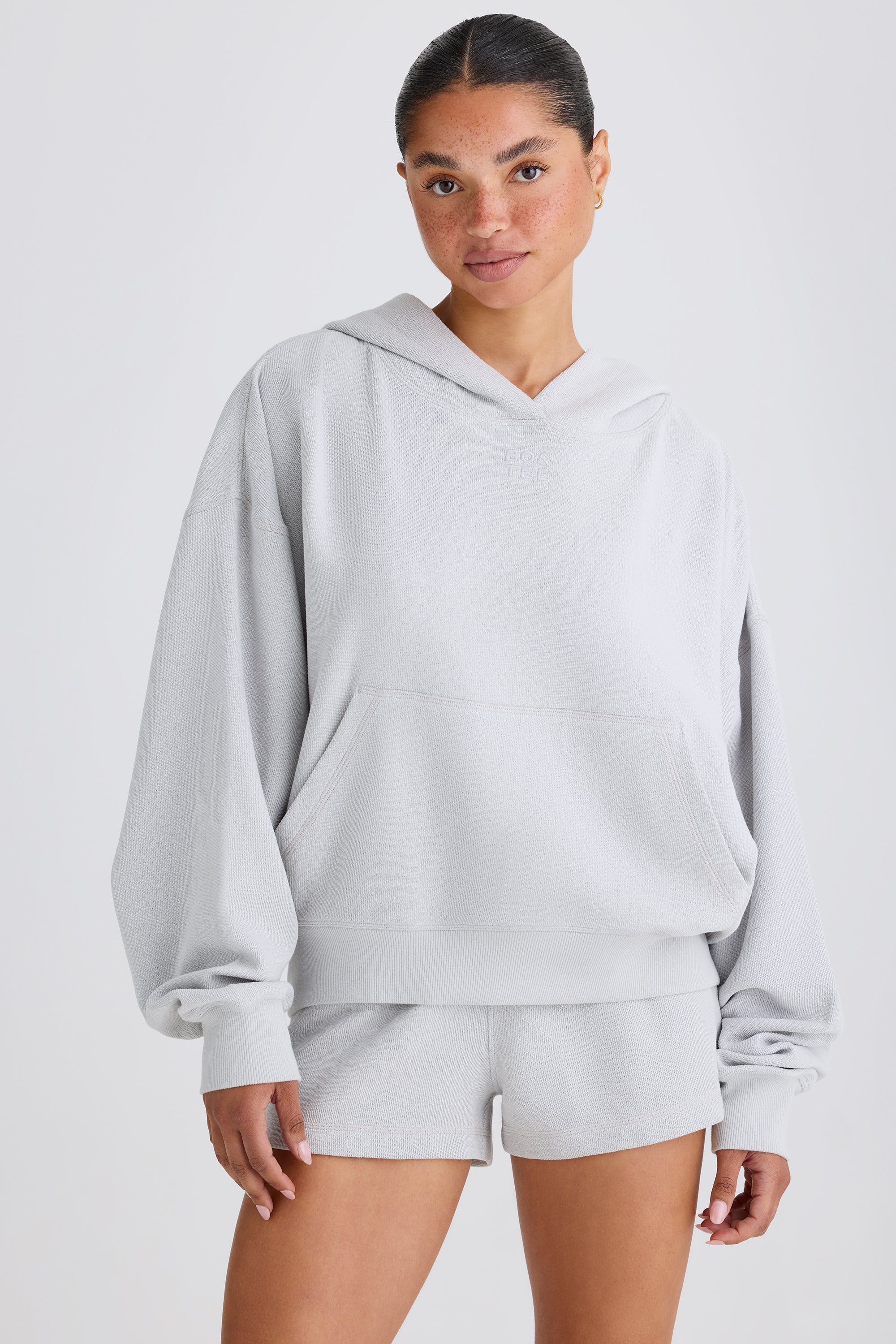 Graphic-Print Hoodie in Pacific Grey、mySite、solidvoid