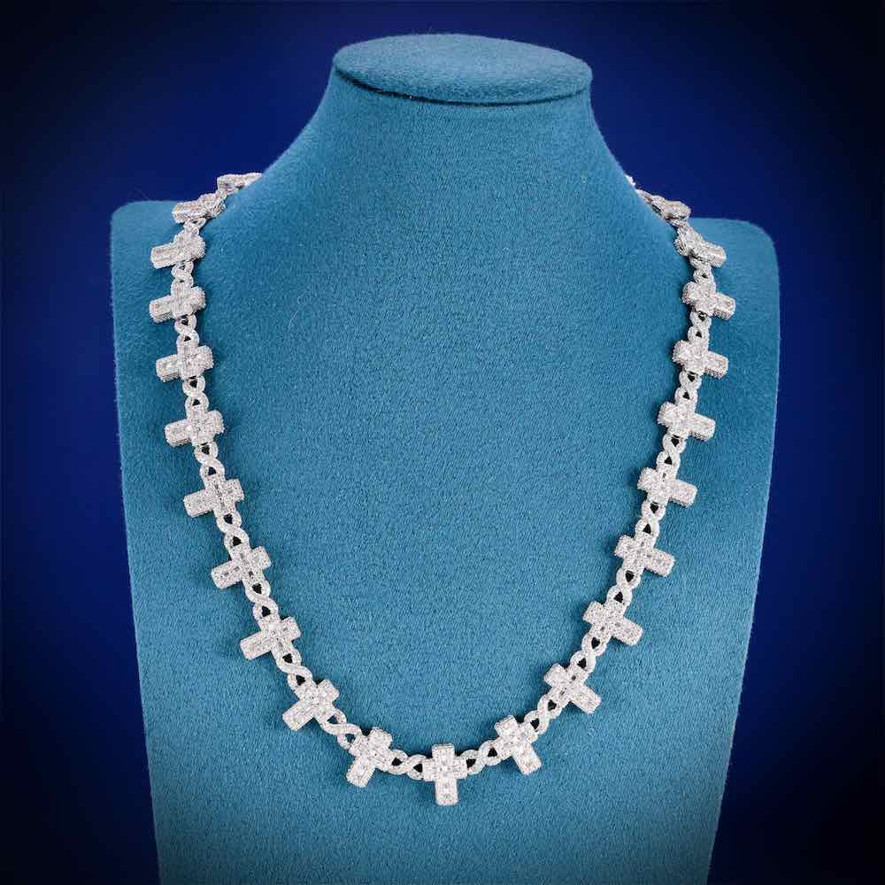 15MM Iced Out Cross Infinity Link Chain 14K Gold、mySite、hinf8tx79