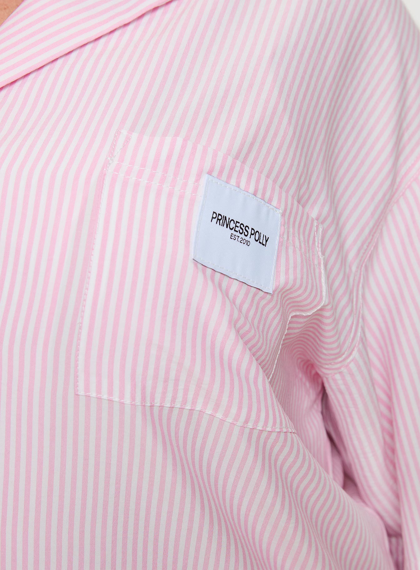 Early Riser Sleep Shirt Pink Stripe Curve、mySite、solidvoid