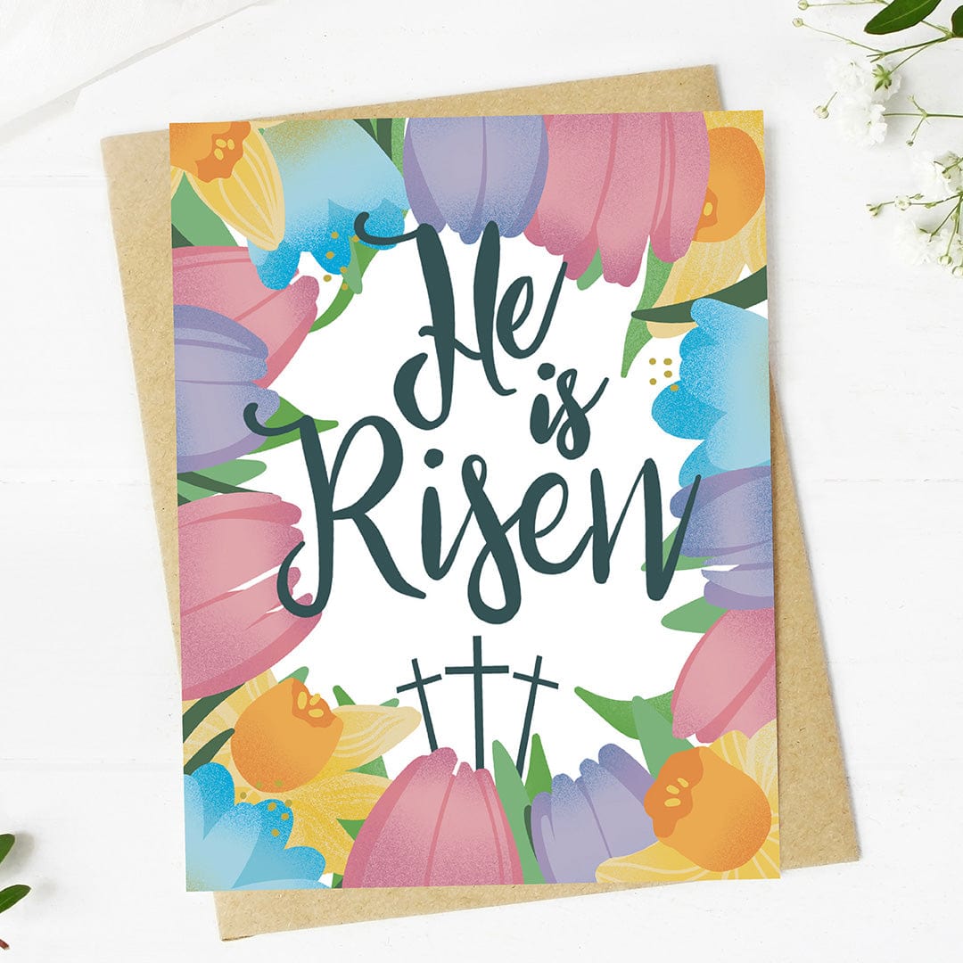  He is Risen Easter Tulips Faith Card、mySite、ghnorth