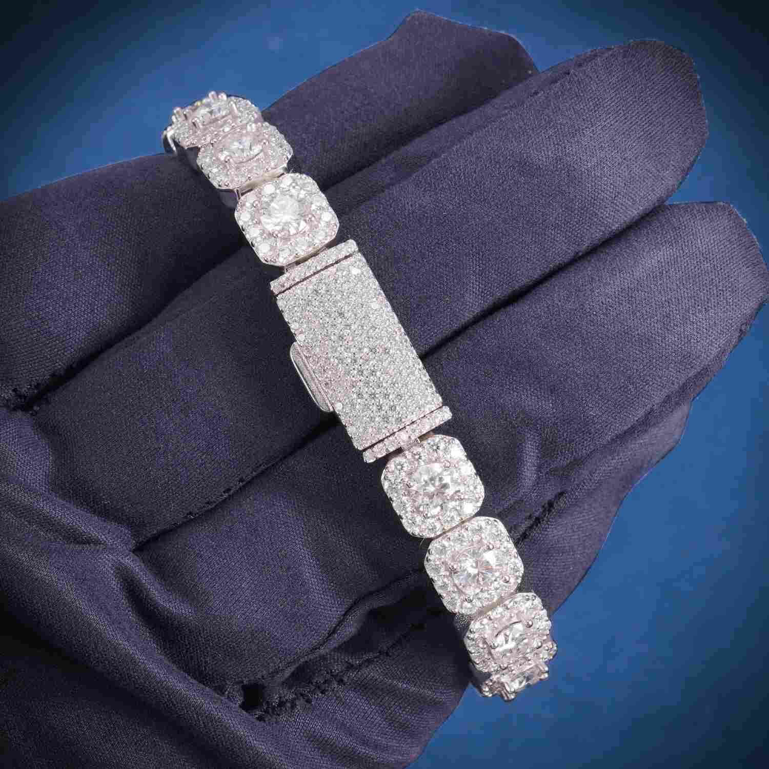 6MM Moissanite Clustered Tennis Bracelet 14K Gold、mySite、hinf8tx79