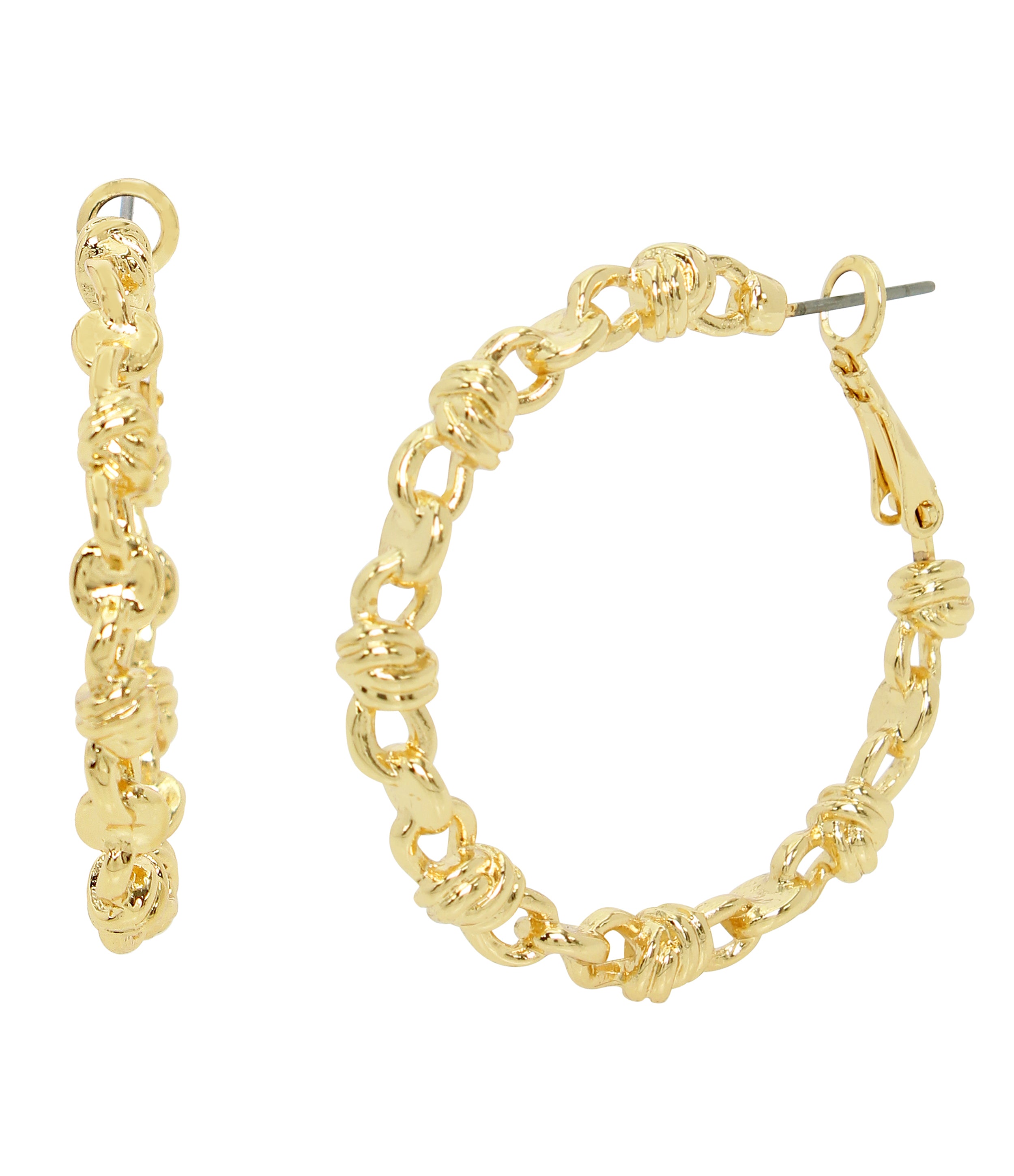 KNOT HOOP EARRINGS GOLD、mySite、dreamappss