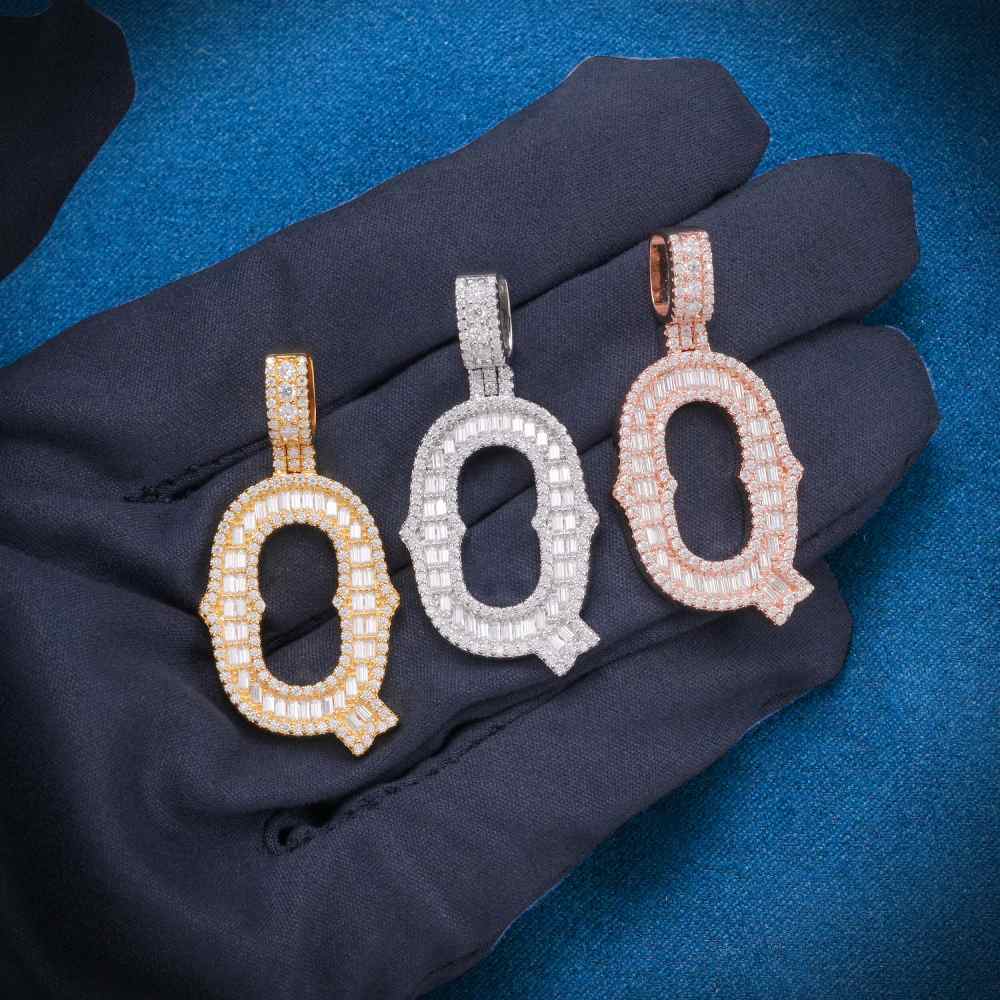 Moissanite Baguette Letter Q Pendant、mySite、hinf8tx79