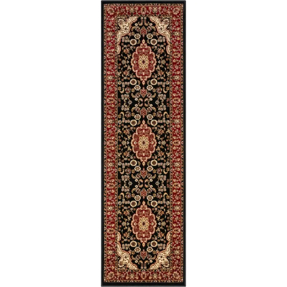 Medallion Kashan Black Traditional Rug、mySite、gigharbornorthrealestate