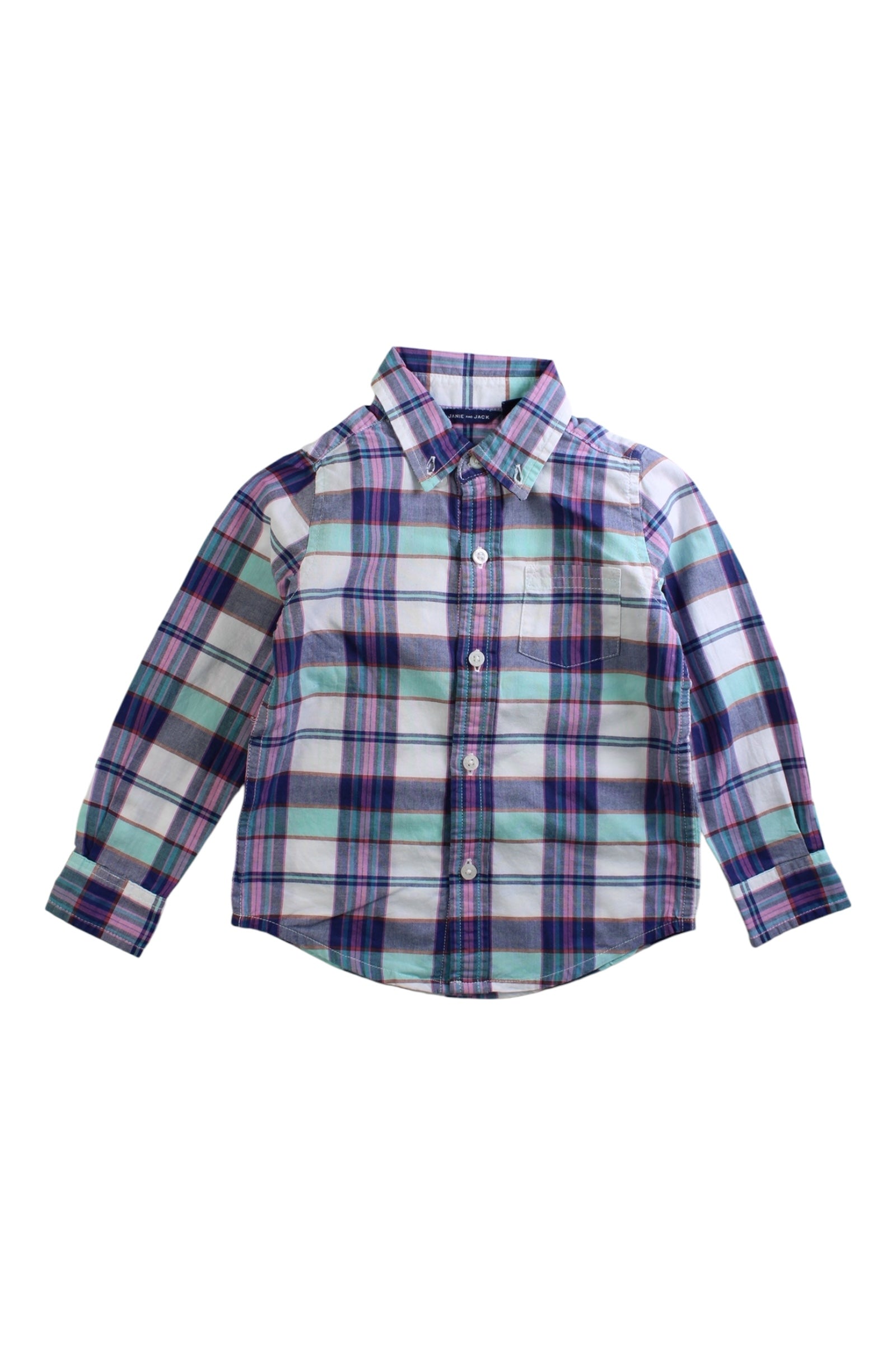 Janie & Jack Long Sleeve Checkered Shirt - 18-24M、mySite、g9winljtr