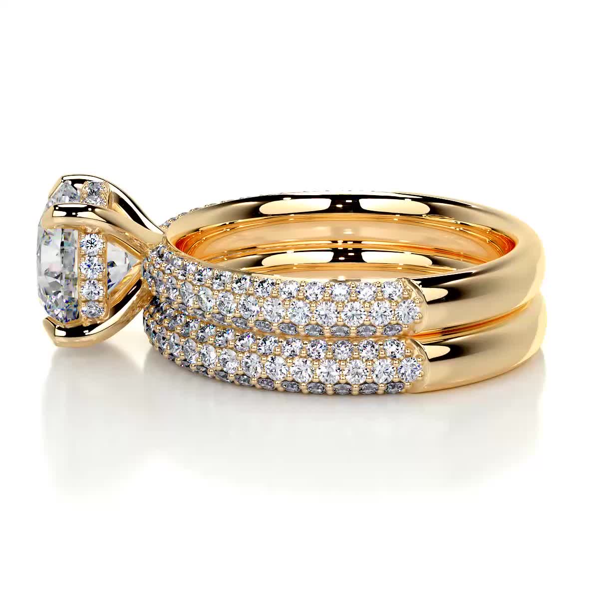 Helena Moissanite & Diamonds Bridal Set -18K Yellow Gold、mySite、hinf8tx79