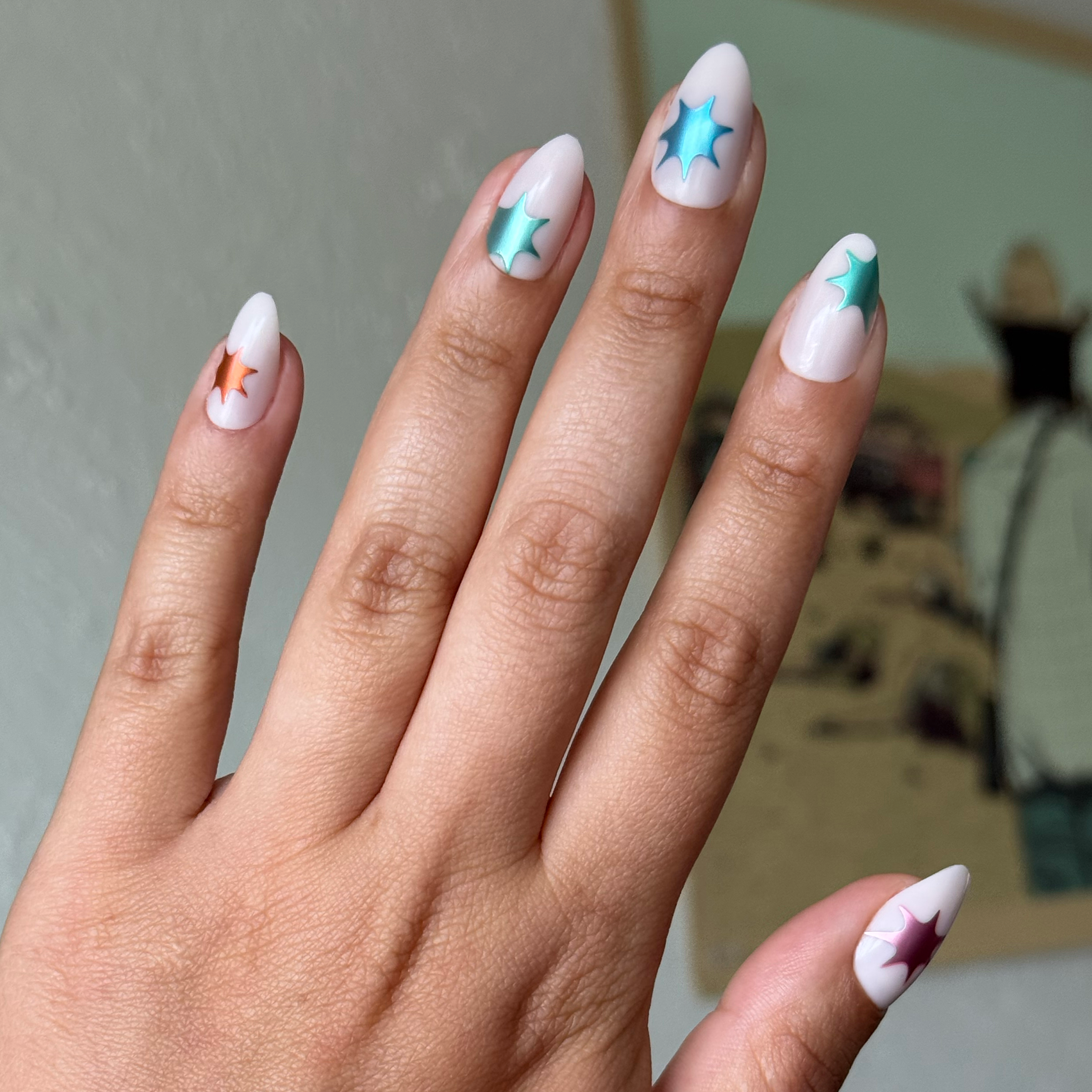 Chrome Burst - Press-On | Medium | Almond、mySite、solidvoid