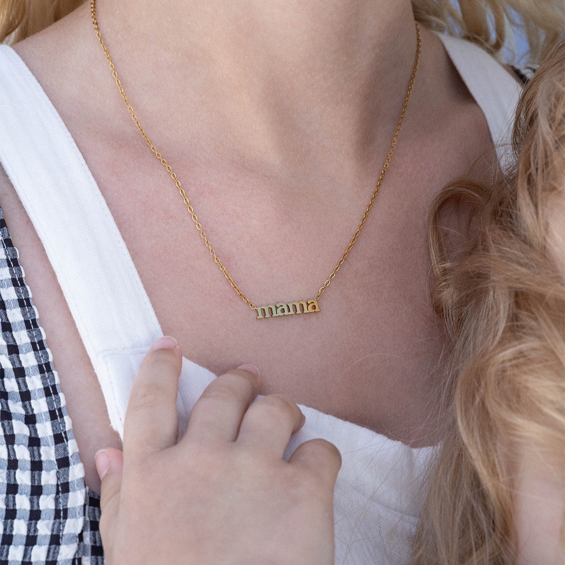 18K Gold PVD Stainless Steel Mama Necklace / CHN0090、mySite、dreamappss