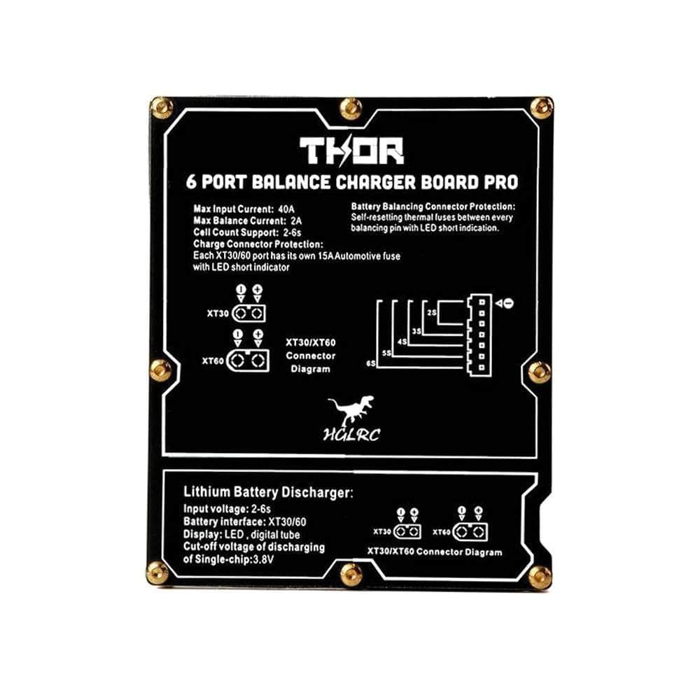  HGLRC Thor Pro 2-6S XT30 / XT60 Parallel Balance Charging Board (6 Port)、mySite、merchandisen