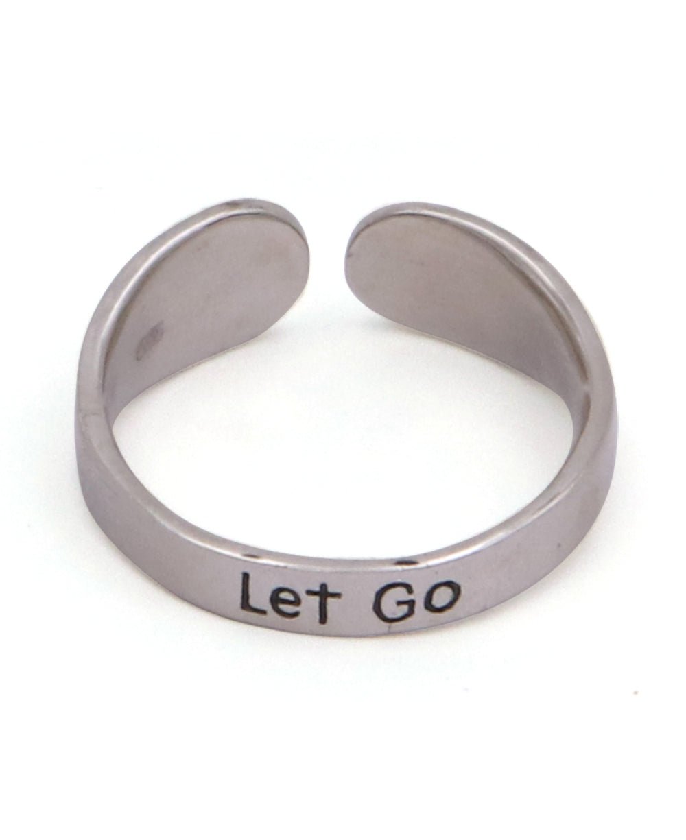 Let Go Sterling Silver Mantra Ring、mySite、topwebapps
