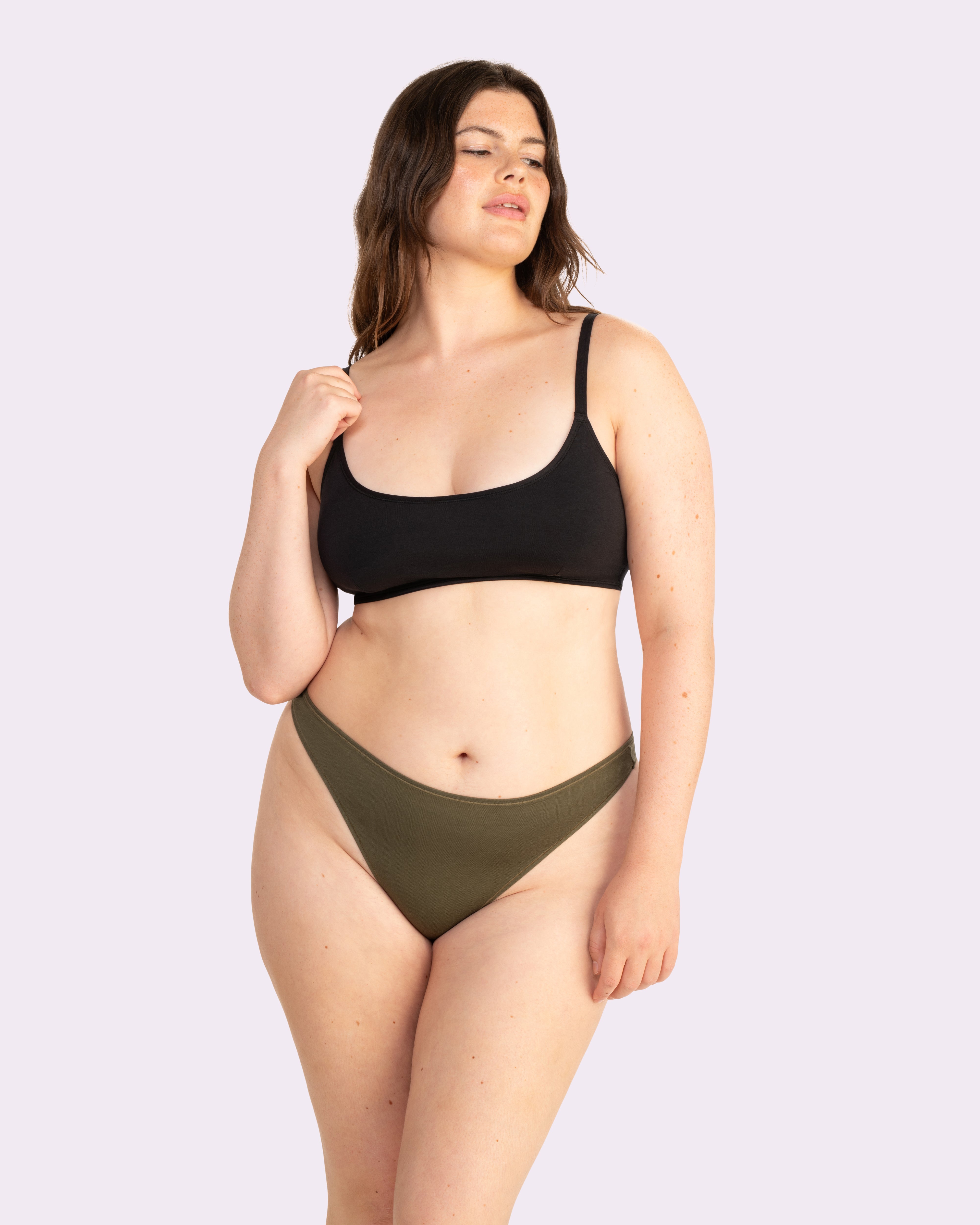 Ultra-Flattering High Rise Thong | New:Cotton (Olive Night)、mySite、bengalsvssteelers