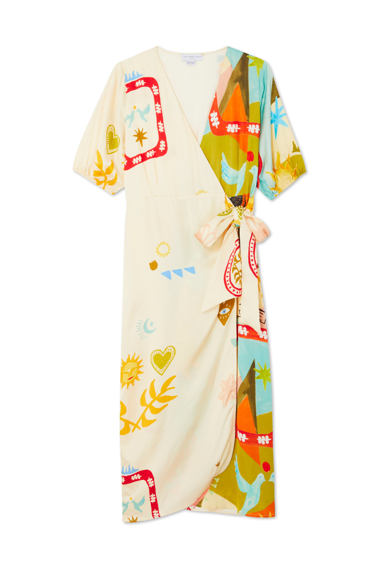 Multi Sundazed Summer Vienna Wrap Dress、mySite、solidvoid