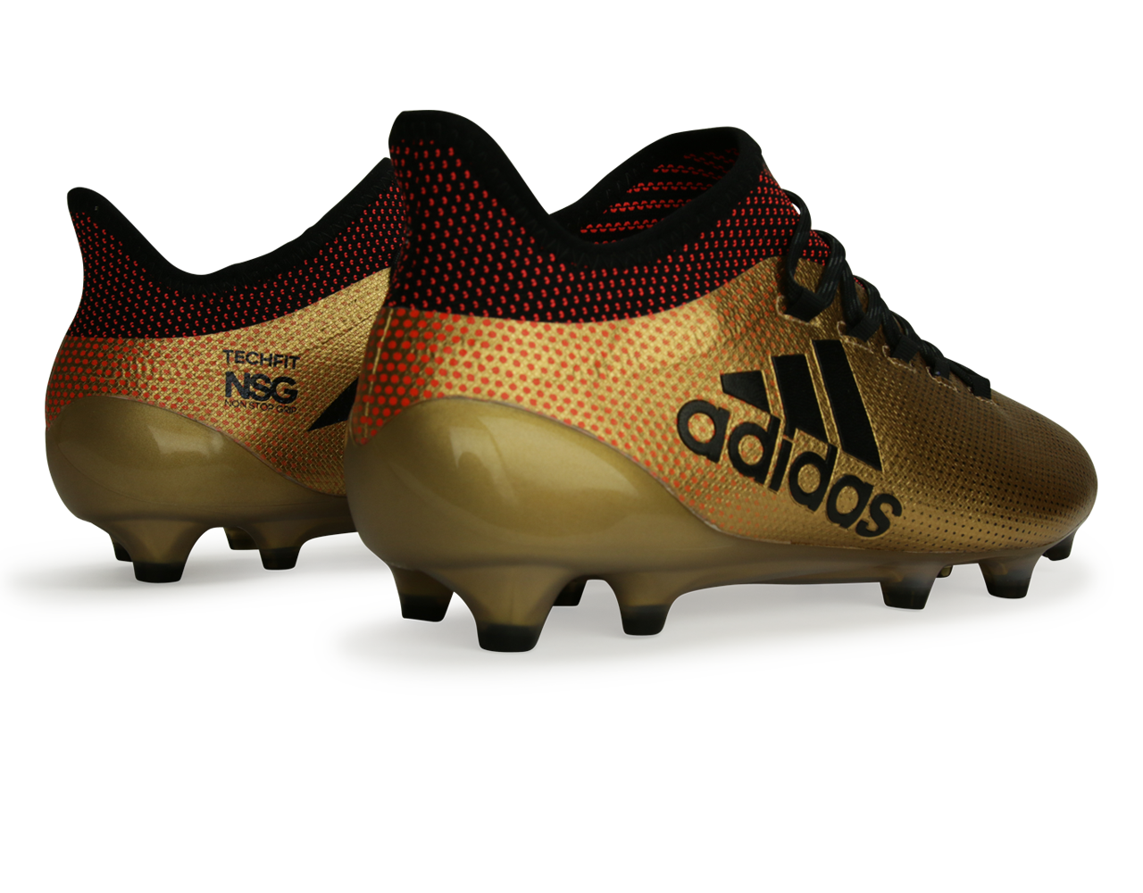 adidas Men's X 17.1 FG Tactile Gold Metallic/Core Black/Solar Red、mySite、noshort