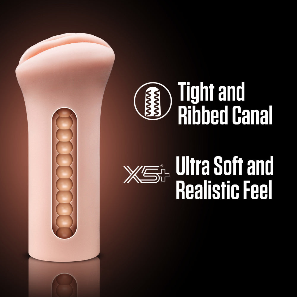 Enlust By Blush® | Ashlynn AI Male Masturbator With Tight & Ribbed Canal- Made with X5® Plus Material Ultra Soft Realistic Vagina Feel - Open Ended To Fit All Sizes - Beige、mySite、bottomscart