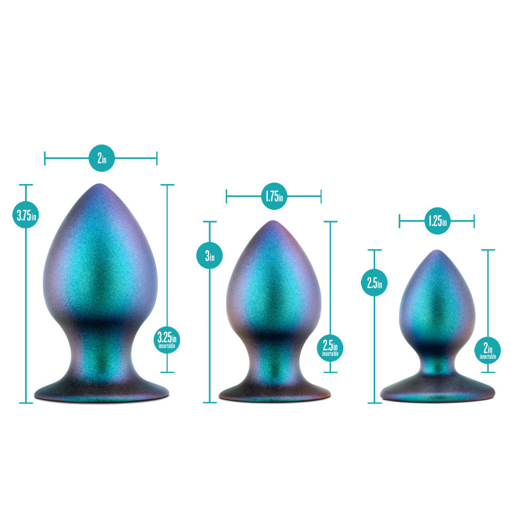 Anal Adventures Matrix By Blush® | The Metaverse Plug Kit: 3 Progressing Tapered Tip Bulb Butt Plug Kit in Dark Millenia | With Stayput™ Technology & AnchorTech™ Base、mySite、bottomscart