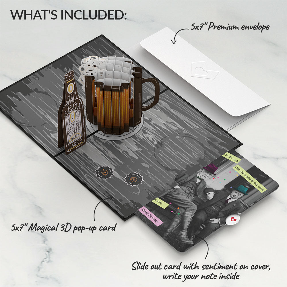 Beer-th Day Birthday Pop-Up Card and Sentiment Set for Any Man、mySite、solidvoid