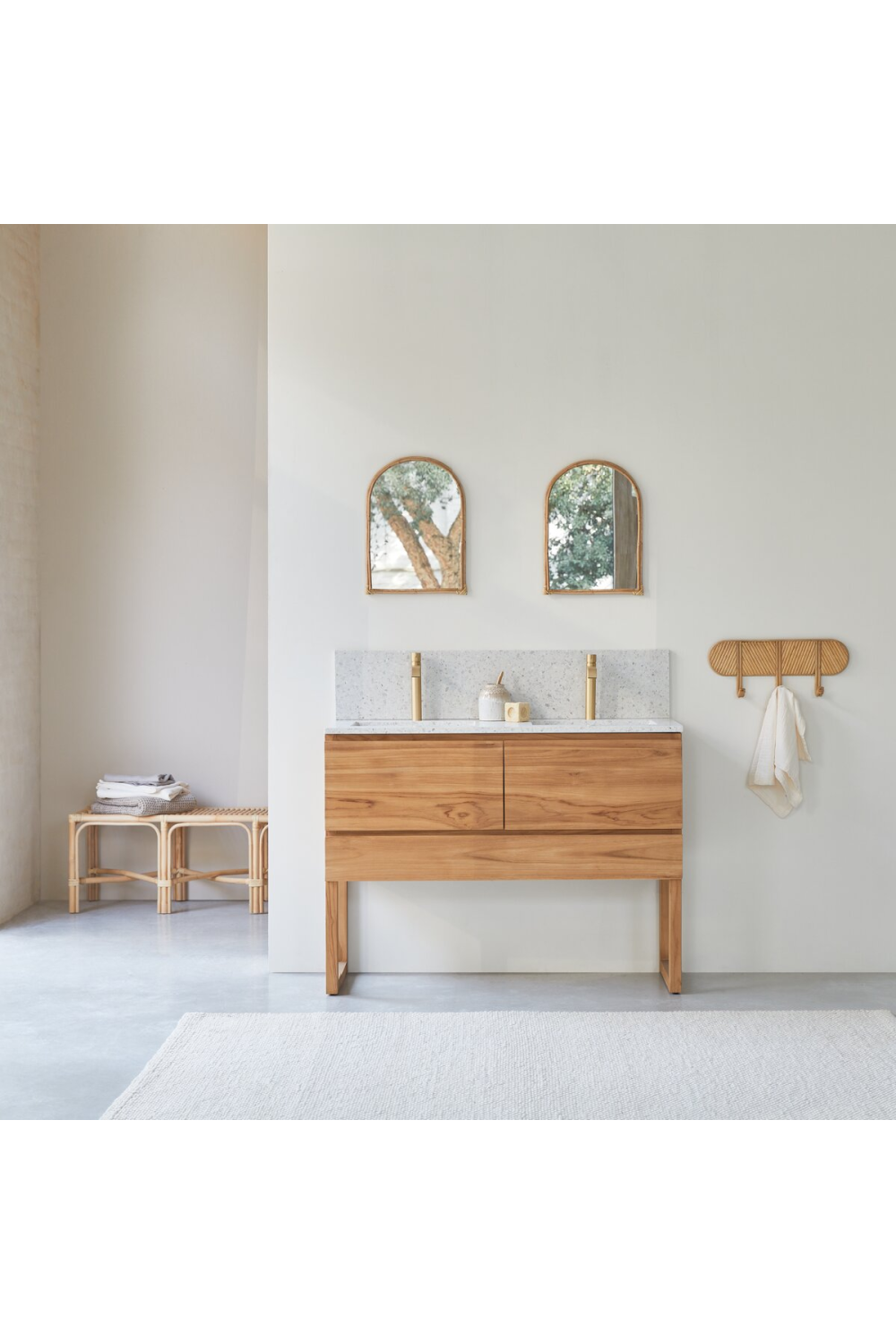 Teak And Terrazo Vanity Unit | Tikamoon Edgar、mySite、neckold
