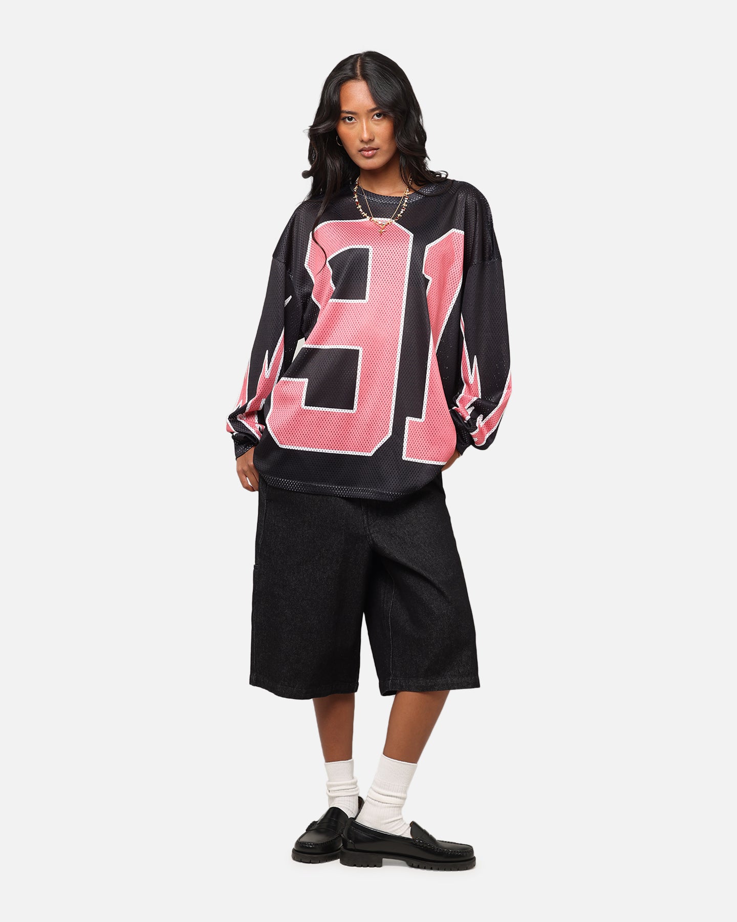 Criminal Damage 91 Mesh Long Sleeve T-Shirt Caviar、mySite、zt4zffjzw