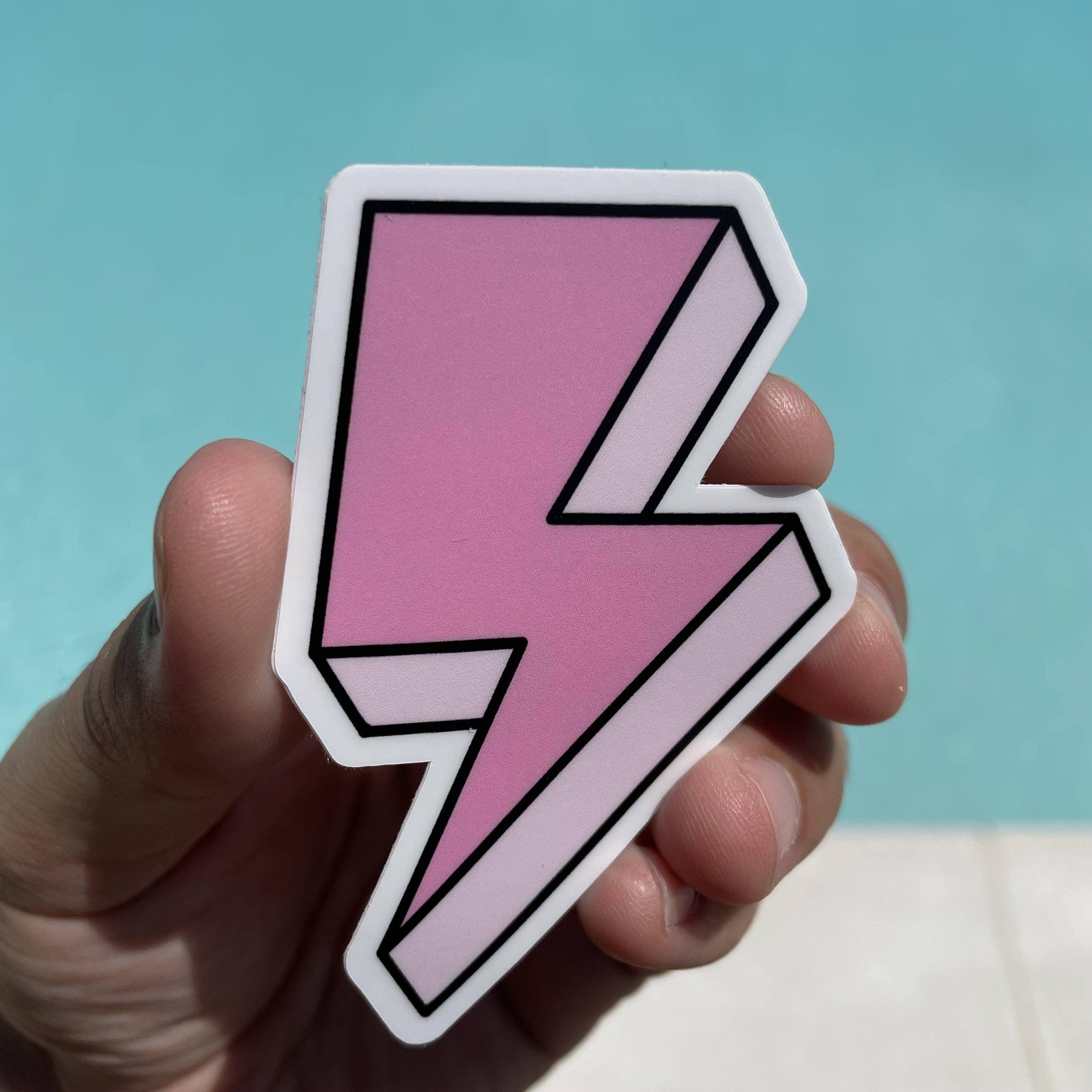  Pink Lightning Bolt Aesthetic Sticker、mySite、elrpsem3k