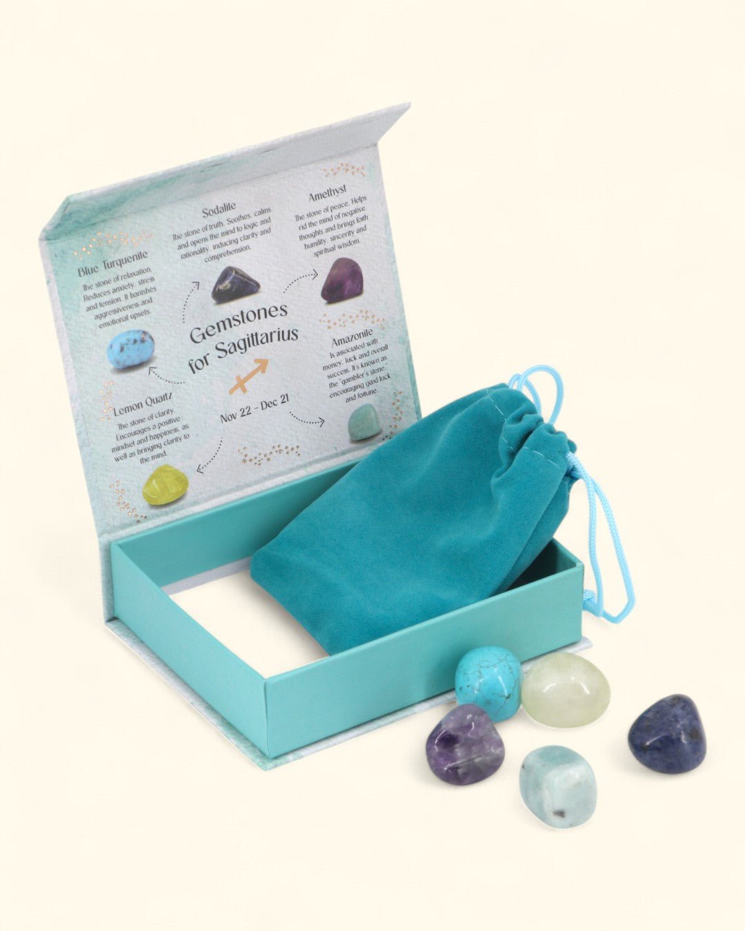 Sagittarius Zodiac Candle & Crystal Tumblestone Set、mySite、topwebapps