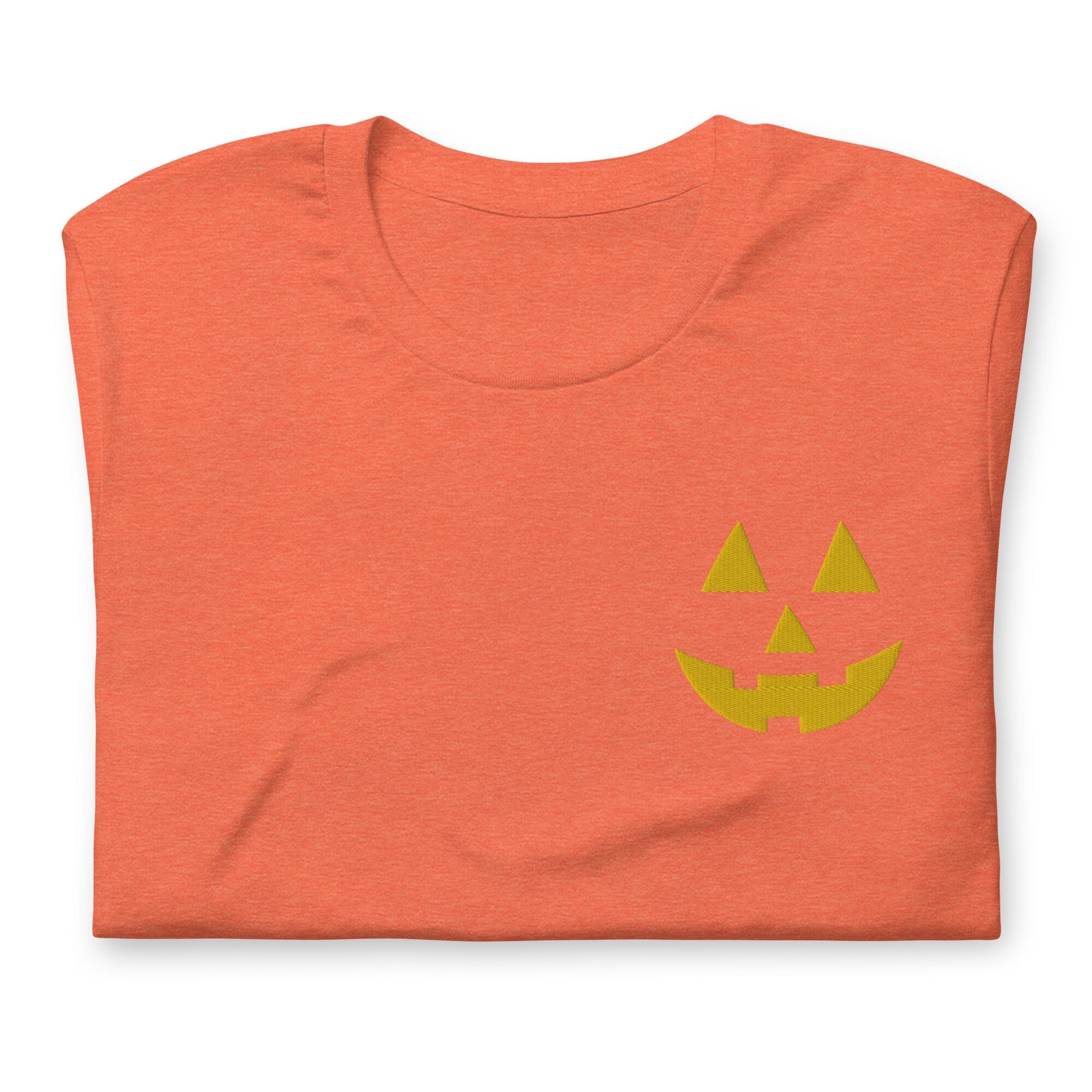 Glowing Jack-O-Lantern Face Embroidered Unisex T-Shirt、mySite、camillekostekn