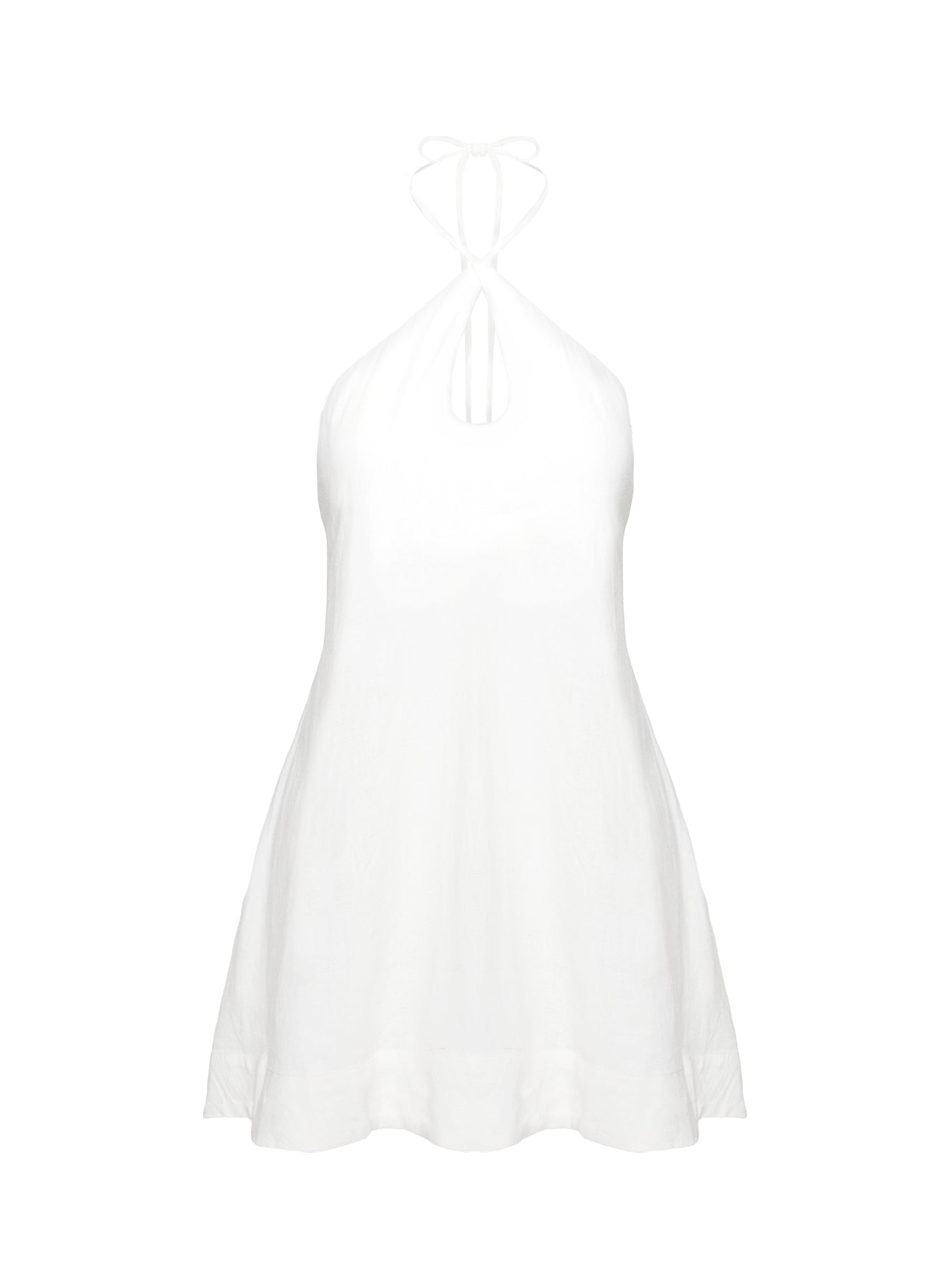 Thomasina Linen Halter Dress White、mySite、solidvoid