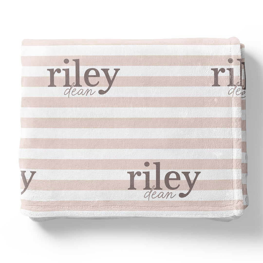  Latte Stripes Personalized Kids Blanket、mySite、layawaytickets