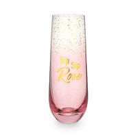 Sip Sip Rose' Stemless Champagne Flute with Pink and Gold Glitter *、mySite、g9winljtr