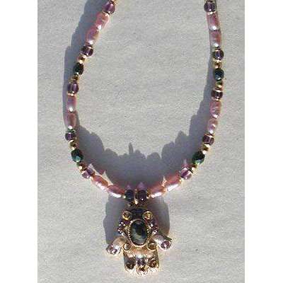 Michal Golan Abalone and Amethyst Hamsa Necklace、mySite、topwebapps