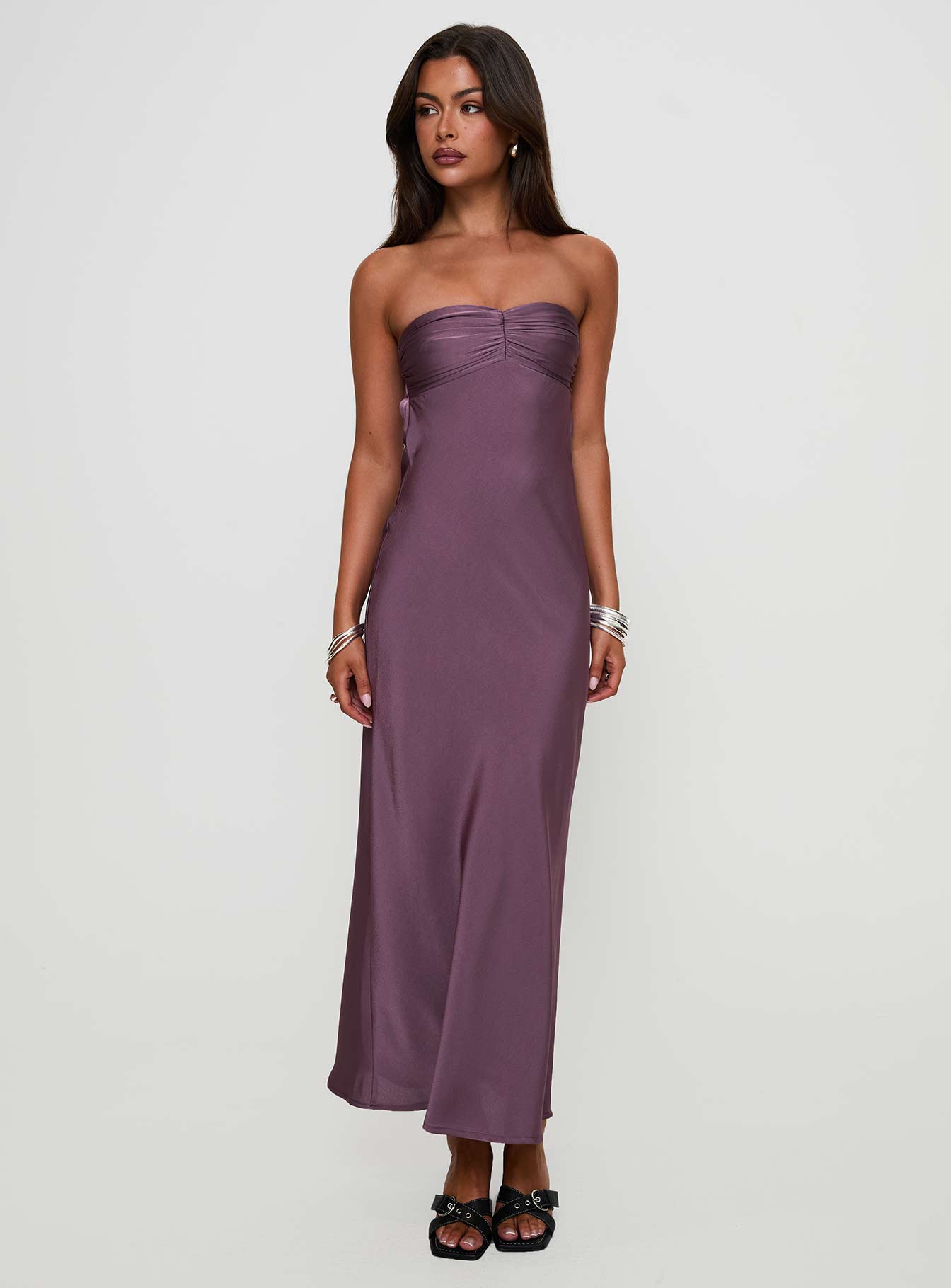 Maryska Strapless Maxi Dress Purple、mySite、solidvoid