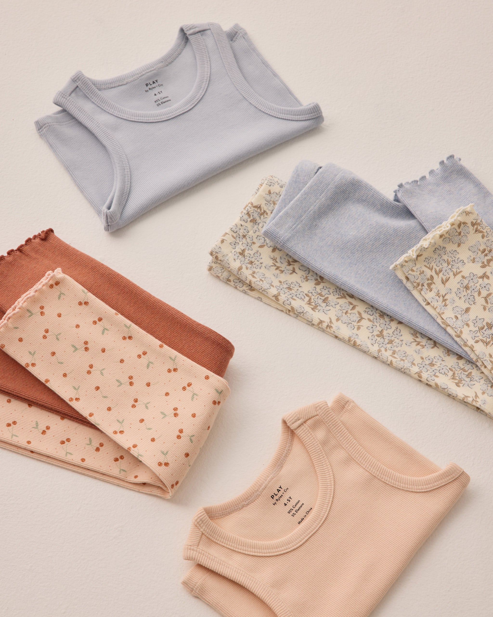  Ribbed Legging Set || Blue Ditsy, Light Blue、mySite、layawaytickets