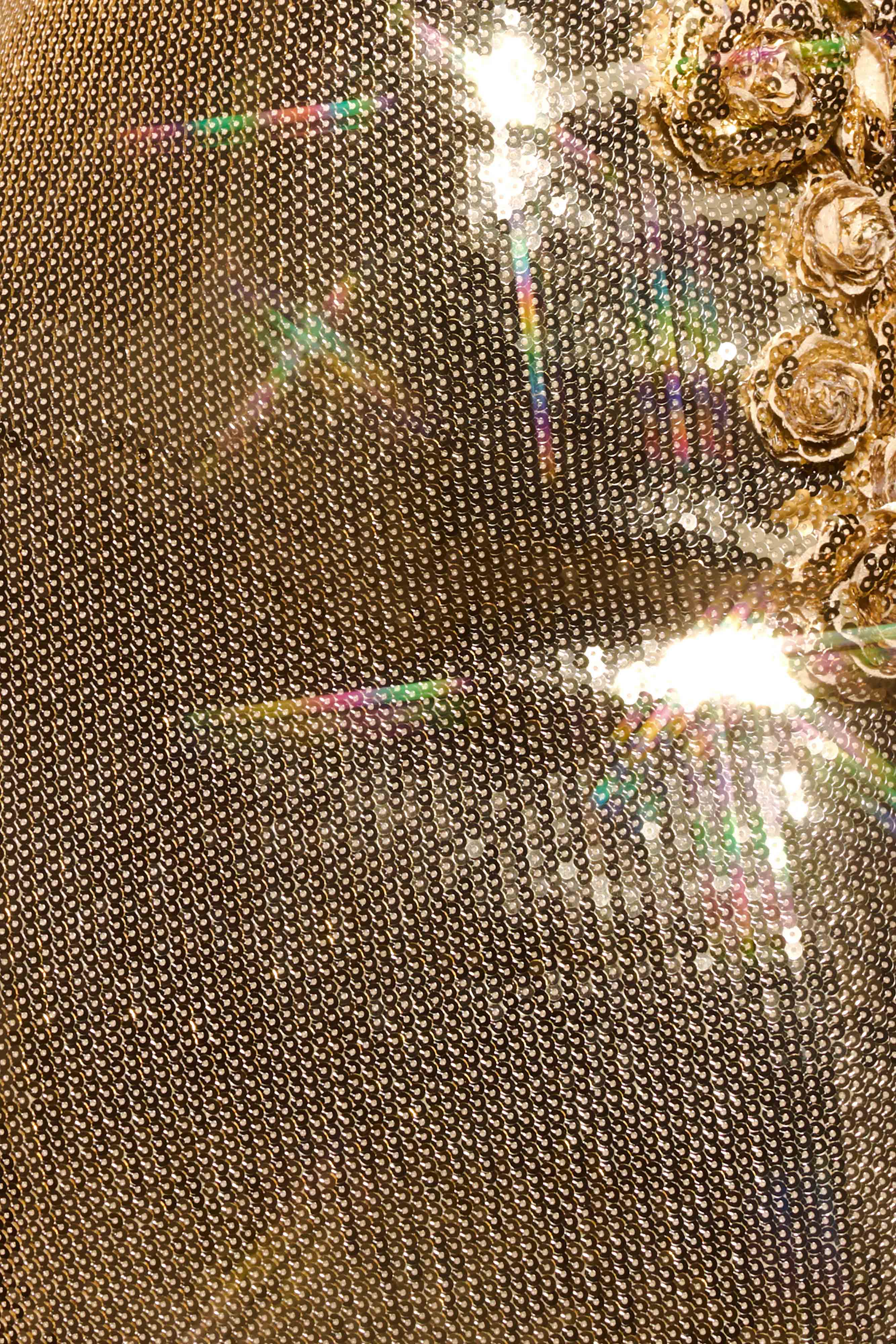 Cassia Strapless Sequin Rose Midi Dress - Gold、mySite、solidvoid