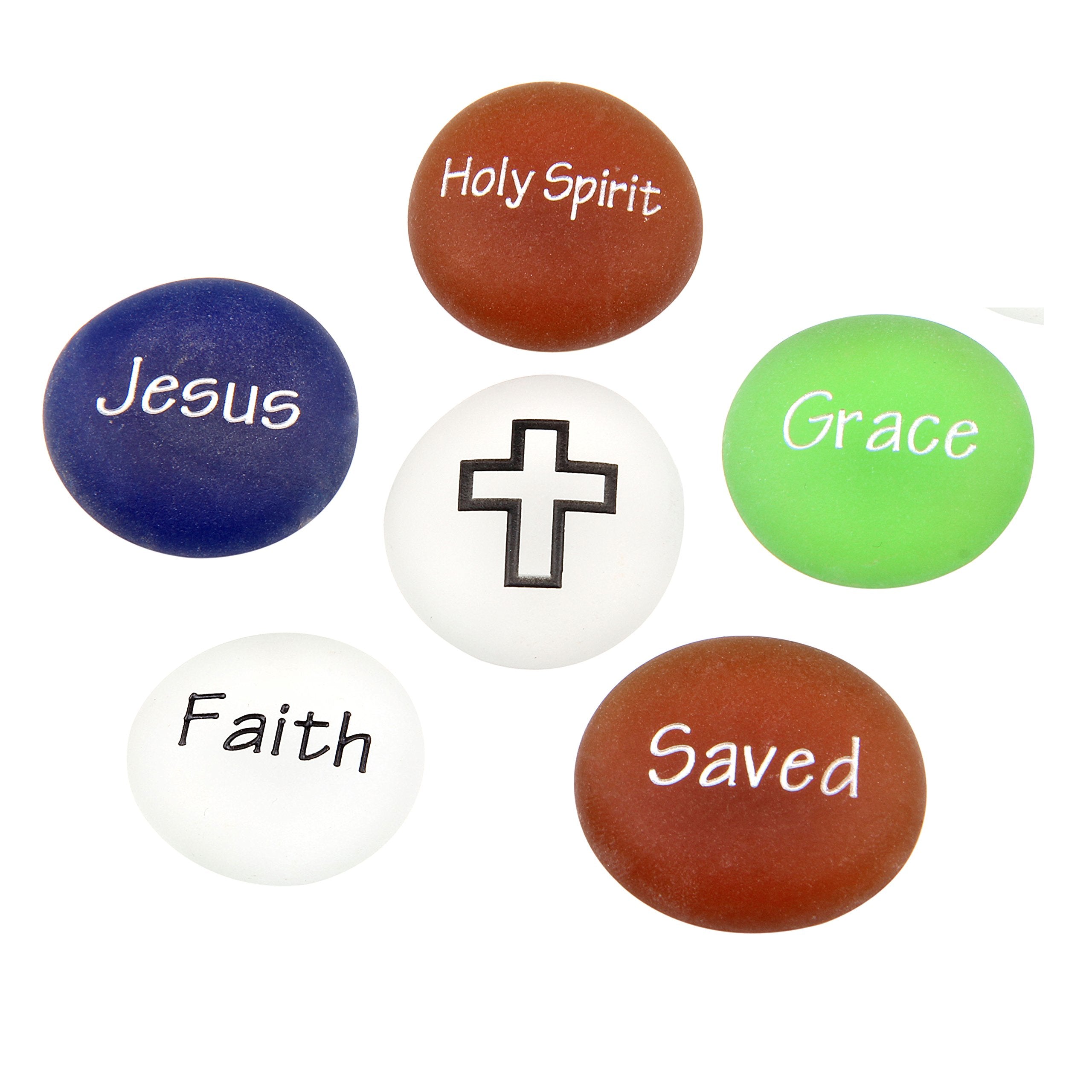 Saved by Grace through Faith - engraved Frosted glass stones set - Model I - by Holy Land Market、mySite、topwebapps