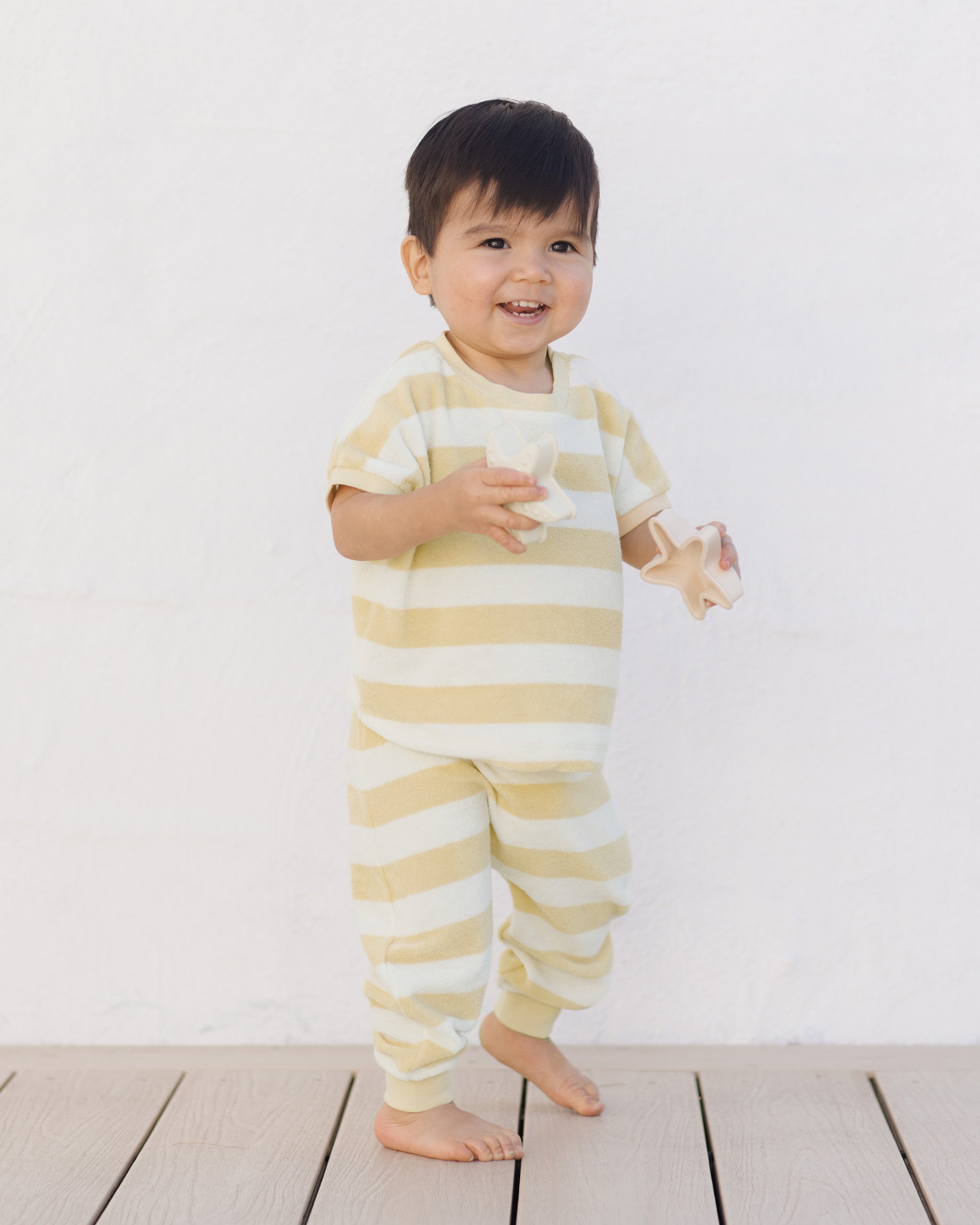  Terry Tee + Pant Set || Yellow Stripe、mySite、layawaytickets