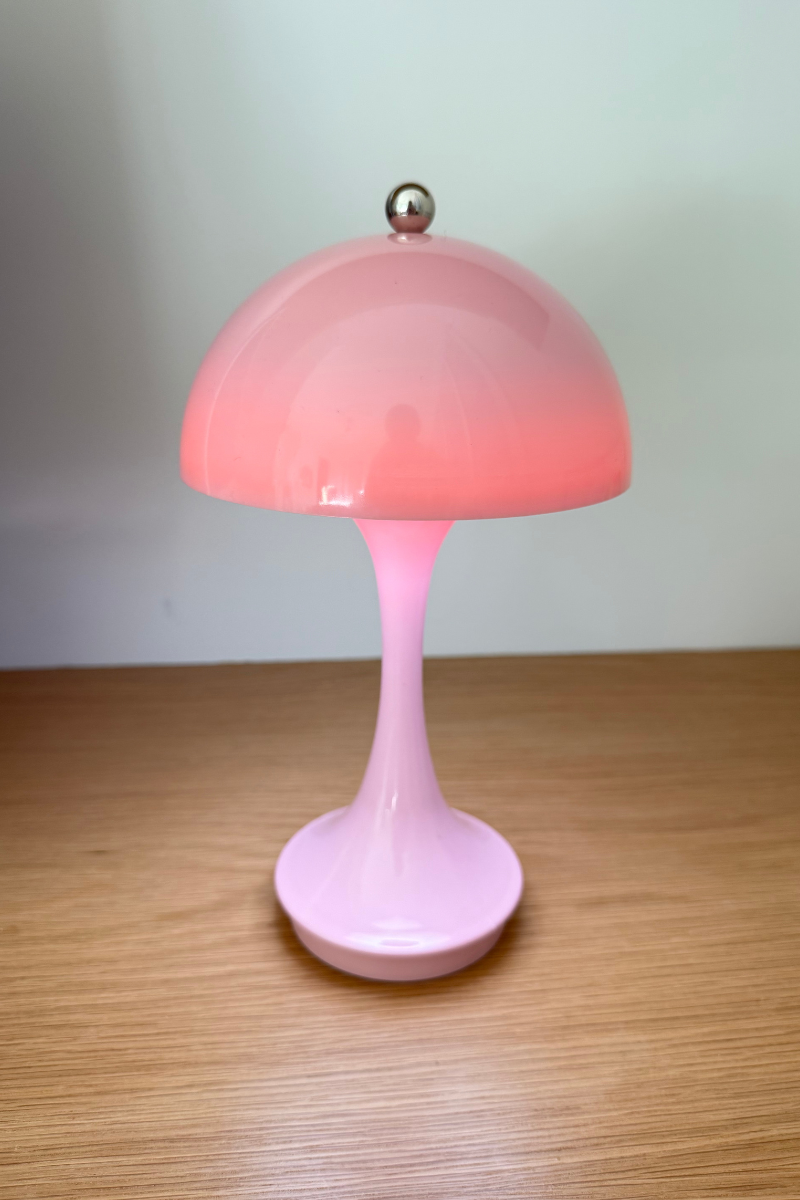 Pink Mushroom Shape LED Portable Cordless Table Lamp、mySite、hinf8tx79