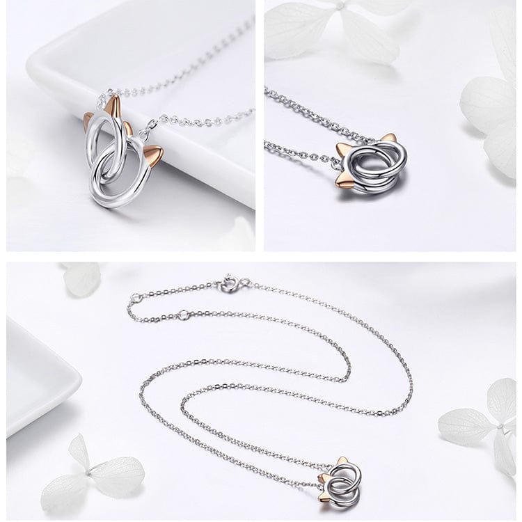 Two Cats Sterling Silver Necklace、mySite、g9winljtr