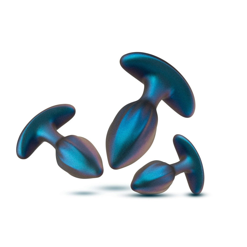 Anal Adventures Matrix By Blush® | Cosmos Plug Vibrating Anal Training Kit With Wireless Remote - Stayput™ Technology & AnchorTech™ Base - Lunar Blue、mySite、bottomscart