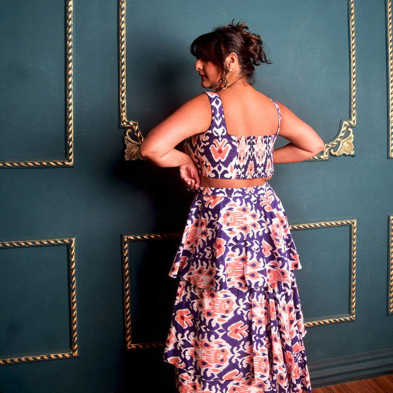 Cotton Skirt For Women | Block Print | Blue、mySite、camillekostekn