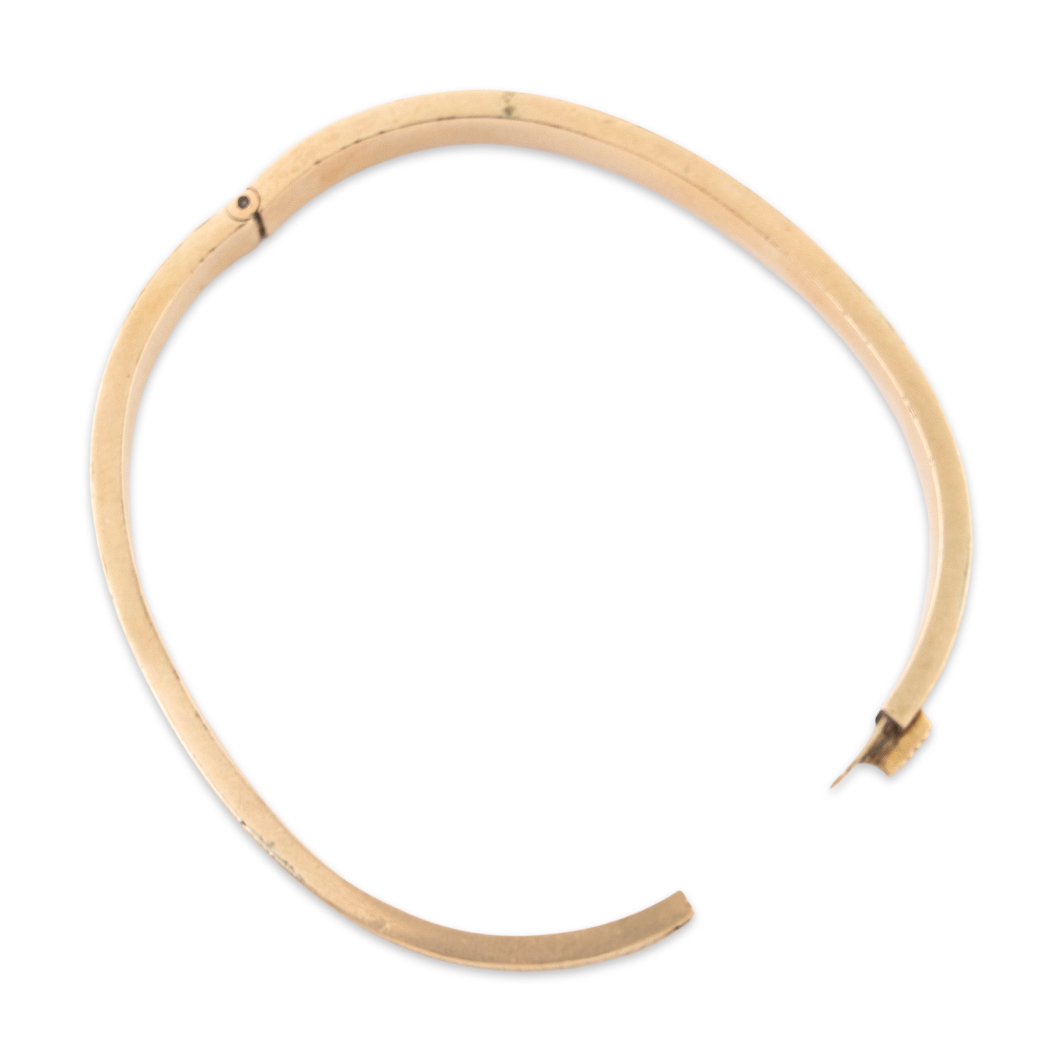 Antique Victorian 14k Yellow Gold Floral Enamel Hinged Bangle Bracelet 6.25、mySite、hinf8tx79