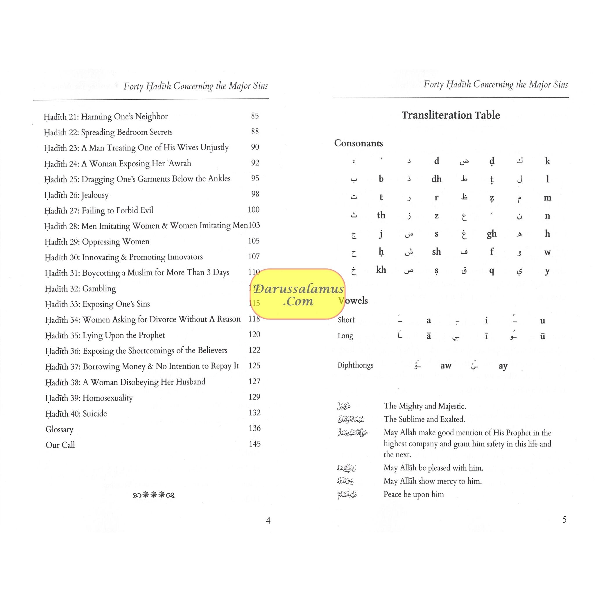 Forty Hadith Concerning The Major Sins by Hassan Somali、mySite、topwebapps