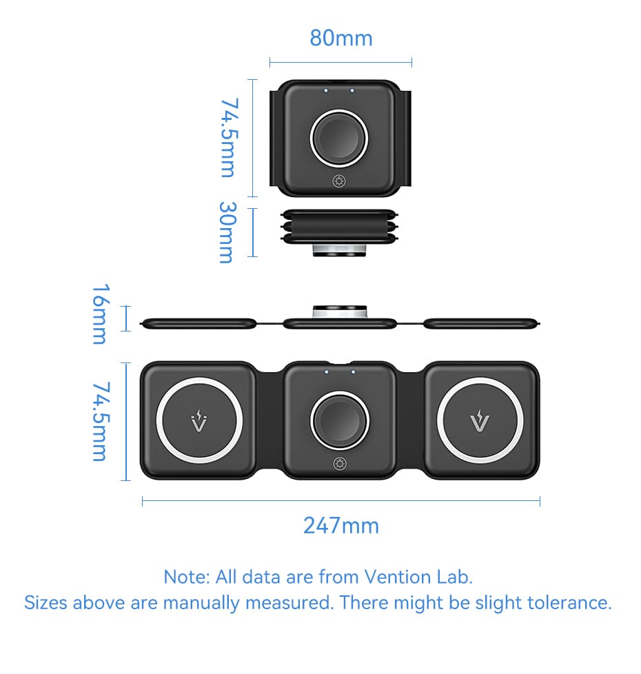 3-in-1 Wireless Charging Pad with MagSafe and LED Night Light