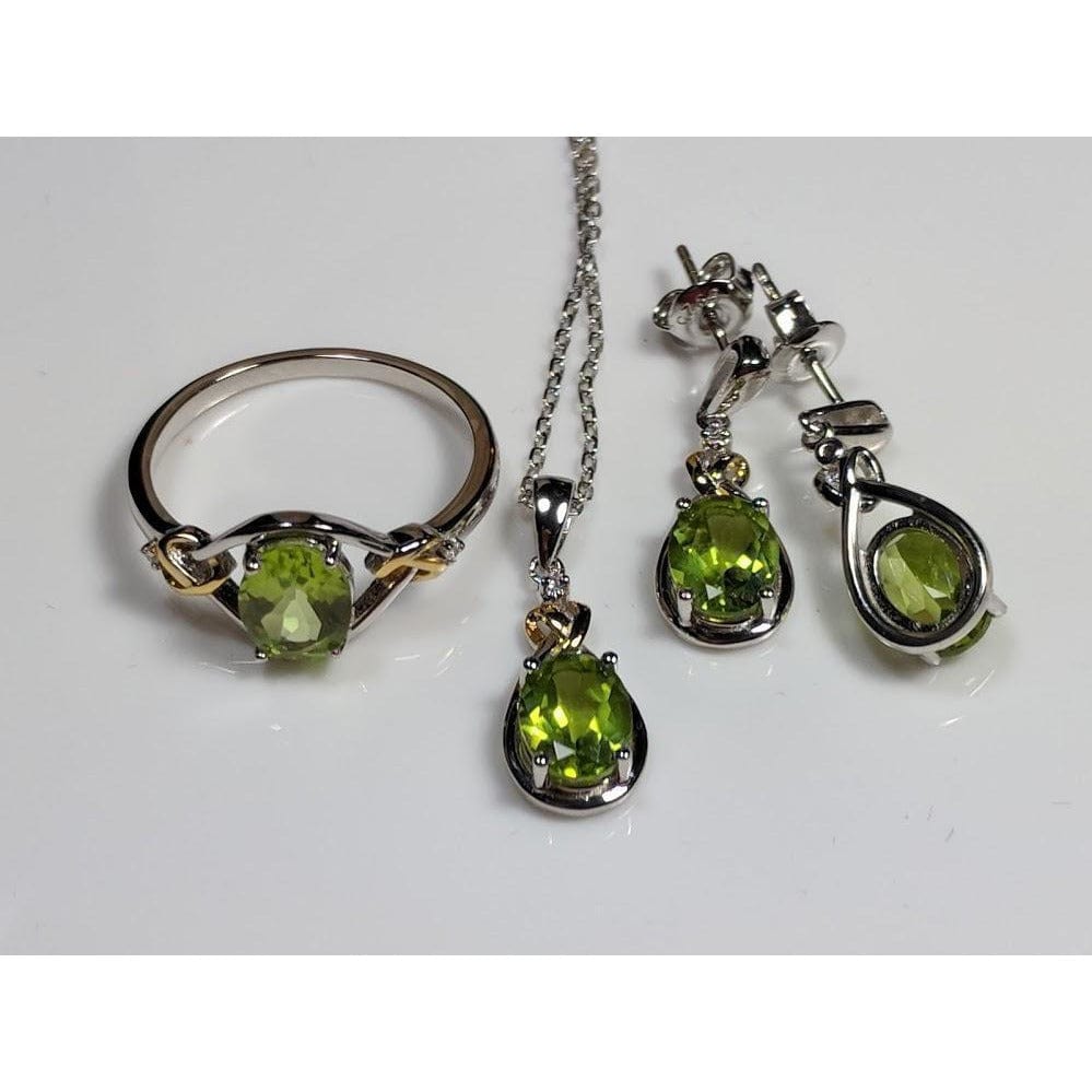 Celtic Love Knot Jewelry SET-Diamonds & REAL Gemstones in Sterling Silver、mySite、g9winljtr