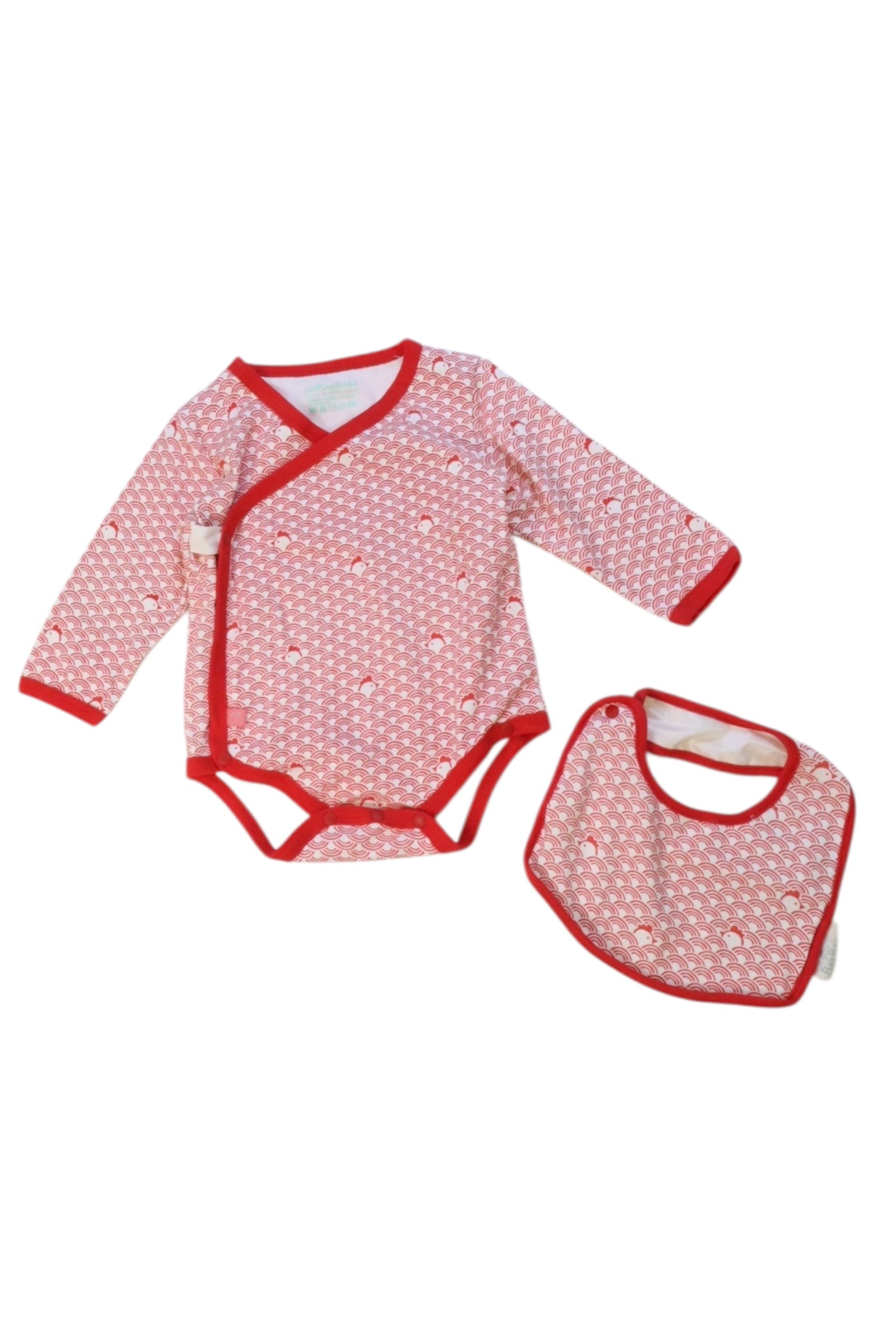 CIGOGNE B茅b茅 Long Sleeve Bodysuit & Bib 6-12M、mySite、g9winljtr