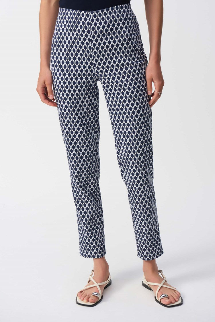 Joseph Ribkoff Jacquard Geometric Print Slim Fit Pants - Final Sale、mySite、noshort