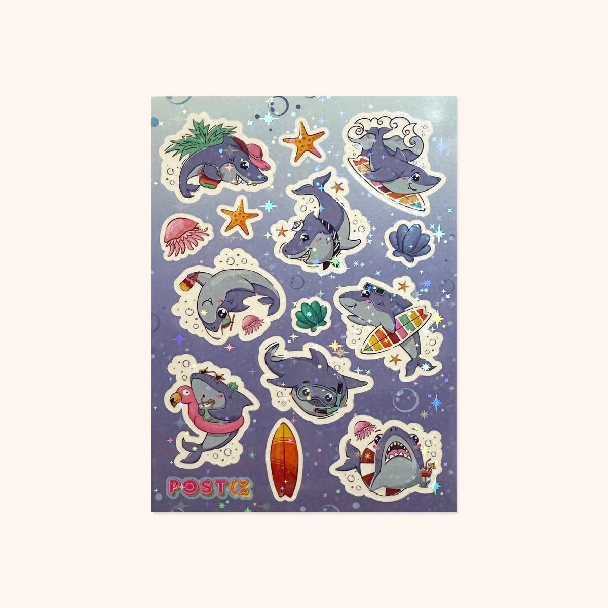  Jawesome Party Sharks Hologram Sticker Sheet、mySite、ghnorth